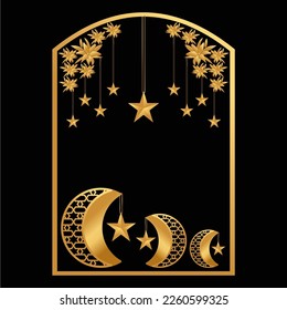 ramadan kareem golden month golden star for poster and invitation design. vector illustration