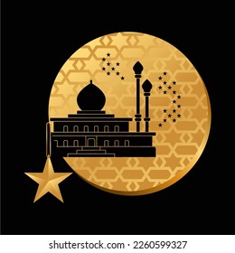 ramadan kareem golden month golden star for poster and invitation design. vector illustration