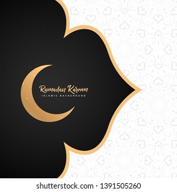 Ramadan Kareem with golden moon