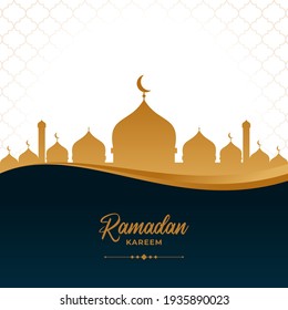 Ramadan kareem golden mosque festival background