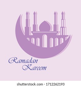 Ilustración de fondo de la Mezquita Ramadán Kareem Diseño islámico