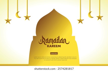 Ramadan Kareem Greeting 2025. Creative banner, poster, social media post, background, template, postcard vector
