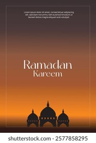 Ramadan Kareem Greeting 2025. Creative banner, poster, social media post, background, template, postcard vector