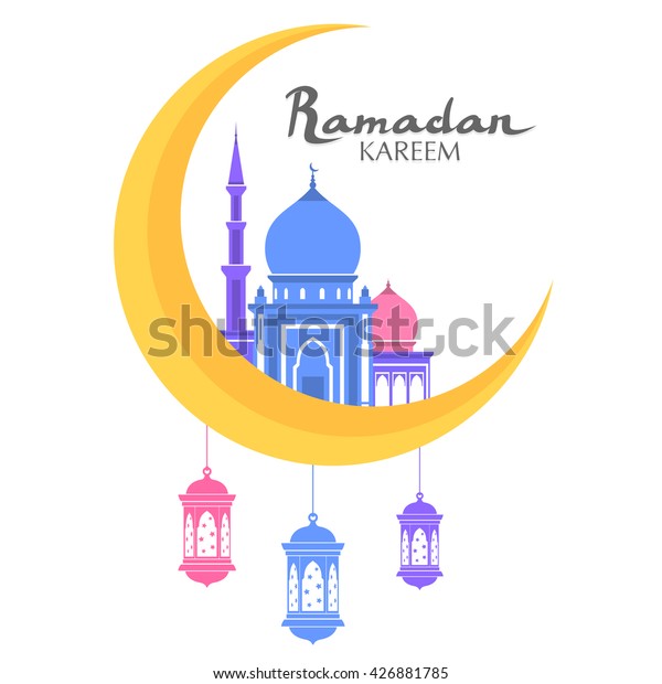 Ramadan Kareem Gruss Arabische Kalligrafie Mit Stock Vektorgrafik Lizenzfrei