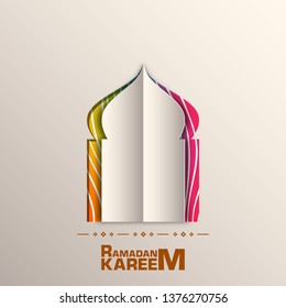 Ramadan Kareem greeting with Arabic  window for the Muslim festival occasion.