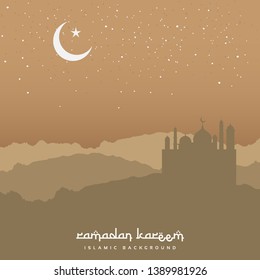 Ramadan Kareem Greeting Background  Design Vector