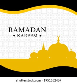 Ramadan Kareem greeting background design in white and gold color.