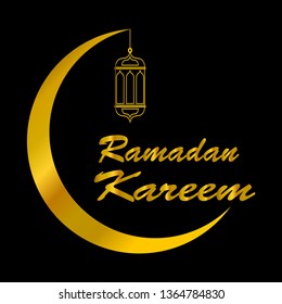 Ramadan kareem greeting background with golden color, poster background