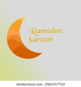 Ramadan Kareem greeting background, Iftar concept greeting image. illustration of the moon.