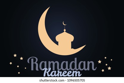 Ramadan Kareem greeting background islamic symbol crescent