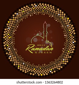 Ramadan Kareem Greeting Background Islamic with Arabic Pattern