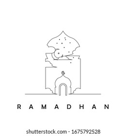 Diseño vectorial islámico en segundo plano de Ramadan Kareem