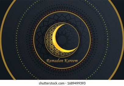 Ramadan Kareem greeting background Islamic vector design.