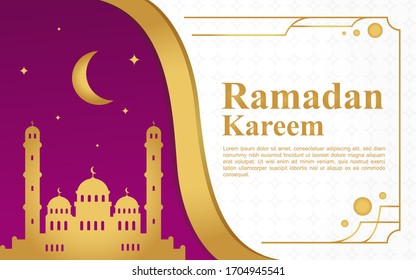 Ramadan Kareem greeting background Islamic vector design.