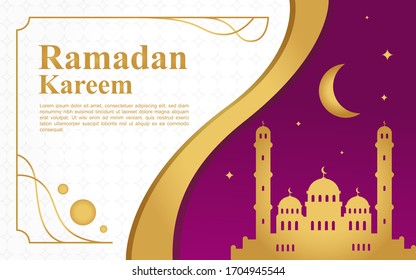 Ramadan Kareem greeting background Islamic vector design.