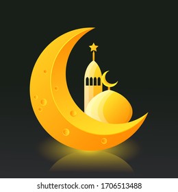 Ramadan Kareem Grußhintergrund islamisches Symbol mit arabischem Muster - Kalligrafie und Laterne