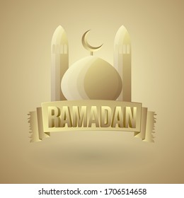 Ramadan Kareem greeting background islamic symbol with arabic cuban pattern line calligraphy and lantern