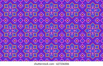 Ramadan Kareem Greeting Background Islamic Vector Design. Ethnic Embroidered Seamless Pattern for Textile Design, Greeting Cards, Invitations, Interiors.