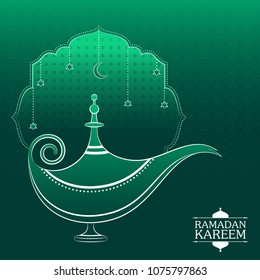 Ramadan Kareem greeting background for Muslim festival Eid celebration. Vector illustration