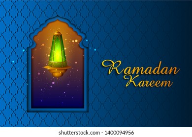 Ramadan Kareem greeting background for Muslim festival Eid celebration. Vector illustration