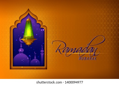 Ramadan Kareem greeting background for Muslim festival Eid celebration. Vector illustration