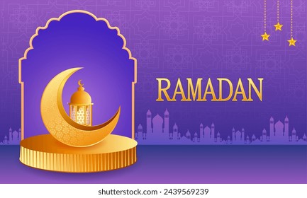 Ramadan Kareem greeting background for Muslim festival Eid celebration. Vector illustration