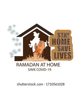 Ramadan Kareem greeting background for SAVE COVID-19(Coronavirus).