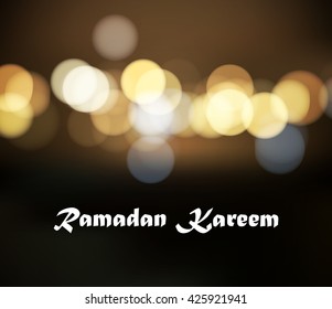 Ramadan Kareem greeting background with soft lights. Ramadan Kareem bokeh wallpaper. Vector illustration of Ramadan illustration.
