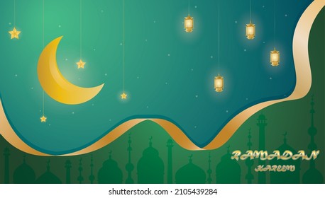 ramadan kareem greeting background template Free Vector