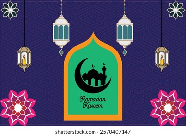 Ramadan Kareem Greeting Background Template