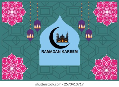 Ramadan Kareem Greeting Background Template,
