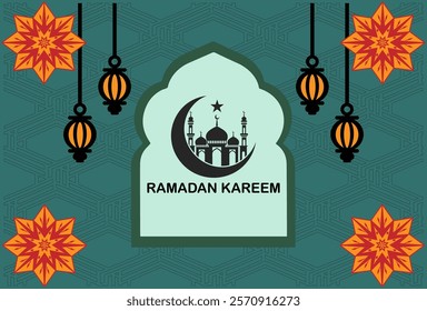 Ramadan Kareem Greeting Background Template,