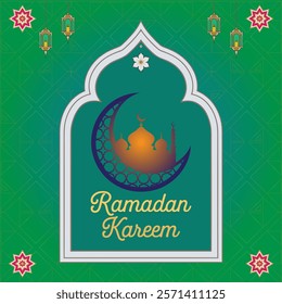 Ramadan Kareem Greeting Background Template