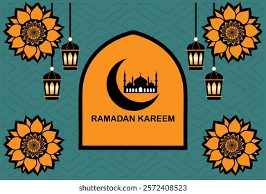 Ramadan Kareem Greeting Background Template,
