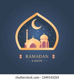 Ramadan Kareem Greeting Background. Vector Illustration for greeting card, poster and banner.