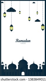 Ramadan Kareem Greeting Background. Vector Illustration for greeting card, poster and banner. - Vector