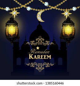 Ramadan Kareem, greeting background vector