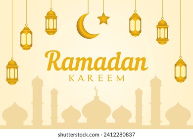 Vector de fondo de bienvenida Ramadan Kareem. Ramadan Mubarak