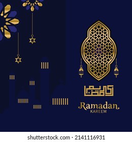 Ramadan kareem greeting and banner design template