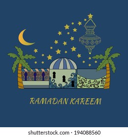 Ramadan Kareem .Greeting card.