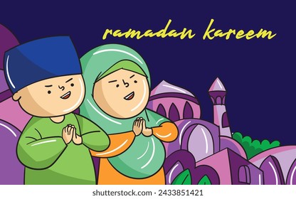 Ramadan Kareem greeting card, advertising, discount, poster. 