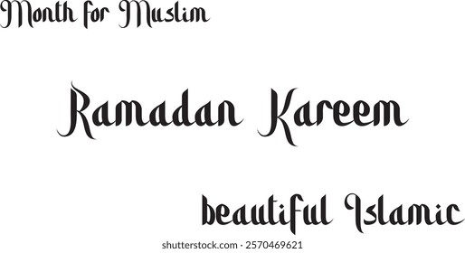 Ramadan Kareem Greeting Card in Arabic Calligraphy.