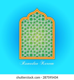 Ramadan Kareem Greeting card / Arabic Islamic pattern arch frame
