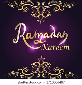 Ramadan Kareem. Ramadan Greeting Card Background. Muslim Seamless Pattern. Holiday Design.