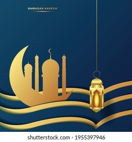 ramadan kareem greeting card background vector illustration