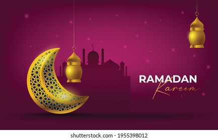 ramadan kareem greeting card background vector illustration