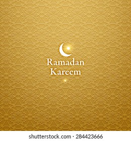 Ramadan Kareem. Ramadan Greeting Card Background. Muslim Seamless Pattern. Holiday Design.