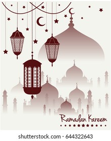 Ramadan Kareem Greeting card or background.vector illustration.