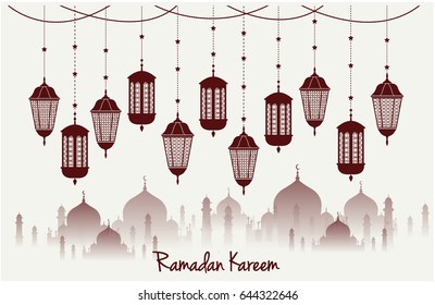 Ramadan Kareem Greeting card or background.vector illustration.