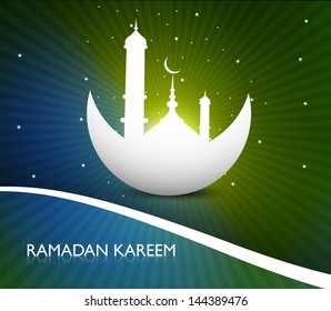 Ramadan kareem greeting card colorful fantastic design vector